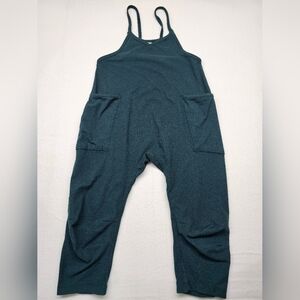 Kids Teal Jumpsuit Spaghetti Strap Pockets Casual Playwear‎